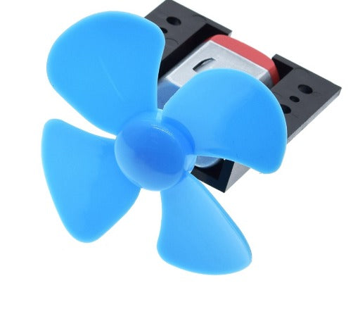 3v to 6v DC Motor with Fan Blade and Motor Base, Blue