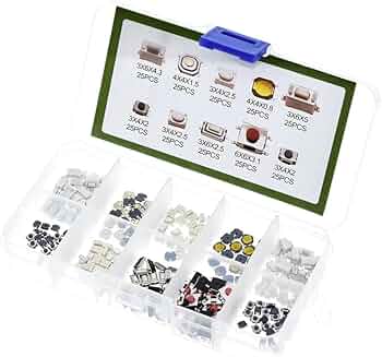 Push Buttons Switches Kit, Light Touch Switch, Tactile Push Button, Microswitch, 250pcs