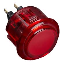 Switch Push Button, SPST Round Button, Panel Mount,  30mm, Translucent Red
