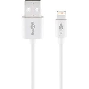 Cable USB 2.0, USB A Plug, Apple Lightning Plug, 2 meters, White, iPhone