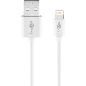 Cable USB 2.0, USB A Plug, Apple Lightning Plug, 1 meters, White, iPhone