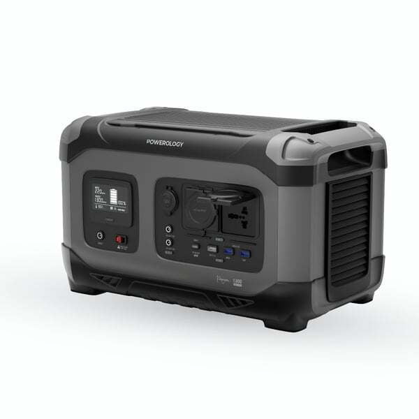 Powerology Portable Power Generator, 392000mAh, 1300W, PD 60W, Black