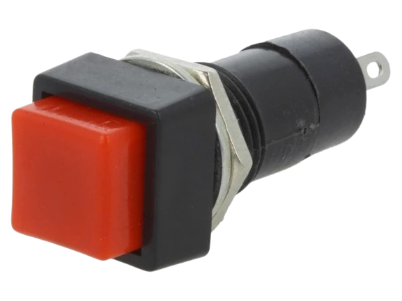 Push Button Switch OFF-(ON), 3A/125VAC, Red