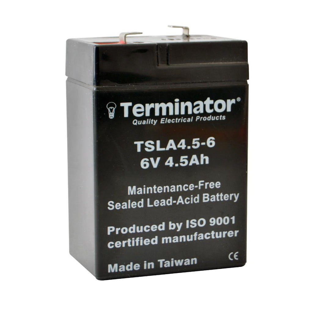 Rechargeable Lead Acid Battery, SMF Battery, 6V, 4.5Ah, Terminator