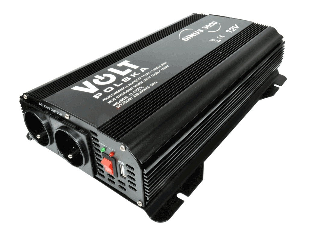 DC to AC Inverter, Input DC 12v, Output AC 230v, 1500W, Pure Sinusoid