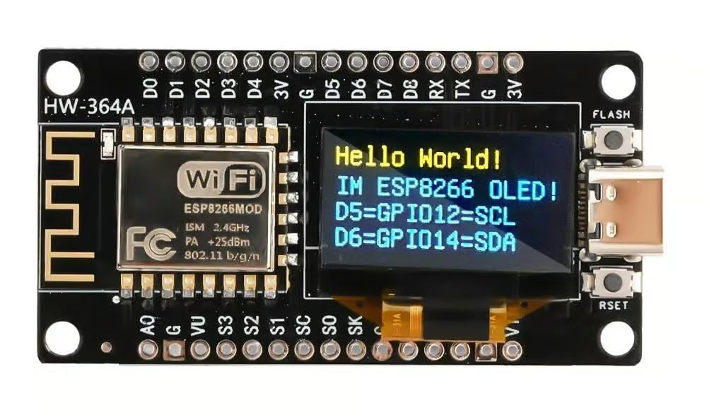 WiFi Module, ESP8266, V3, With 0.96 Inch OLED Display CH340