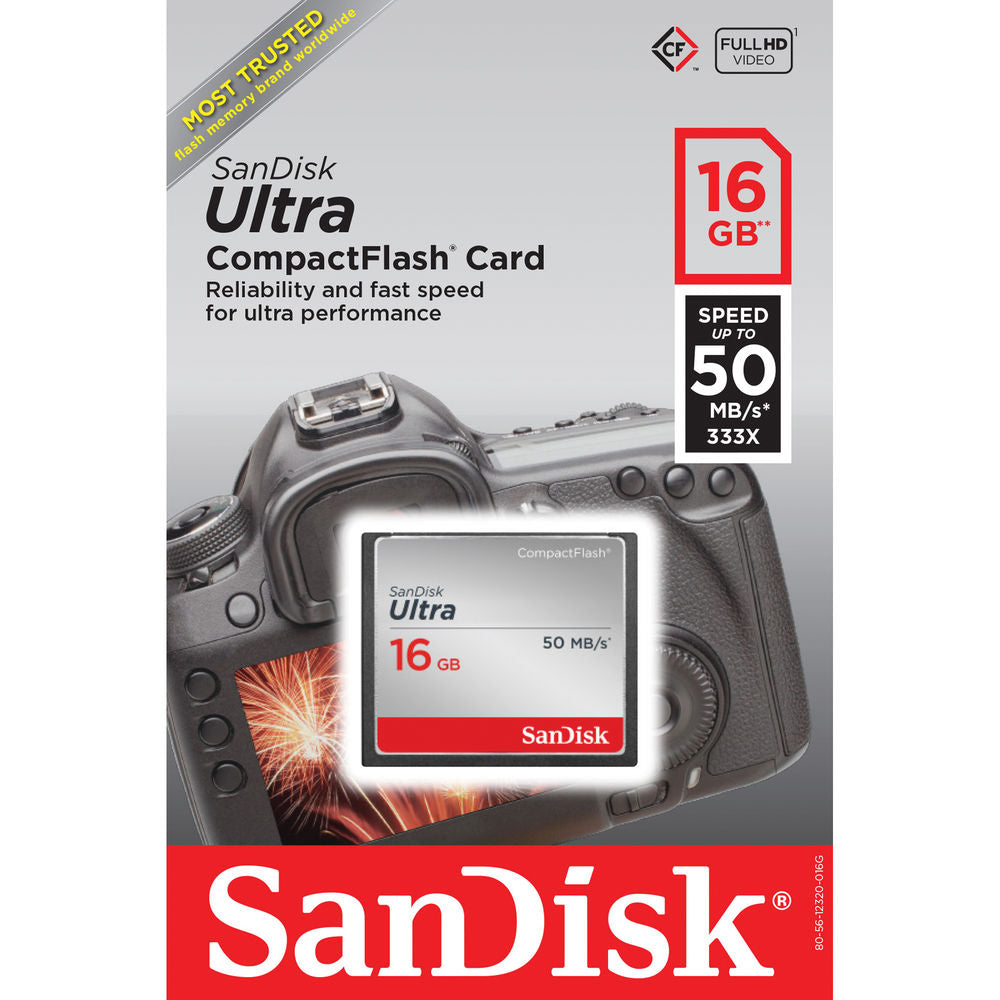 Compact Flash Memory Card, 16GB, 50MB/s