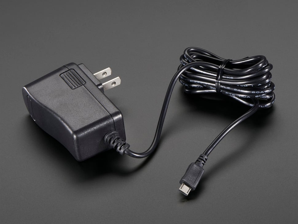 Switching Power Supply, Power Adaptor, 5V, 2.5A, with MicroUSB Cable