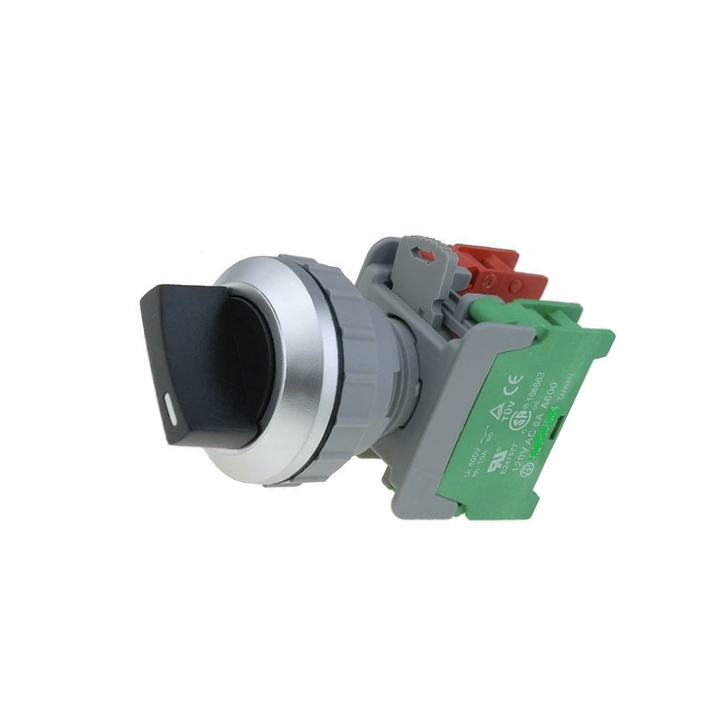 Rotary Switch Black Stabl.pos 2 NC + NO 3A/230VAC 22mm IP65