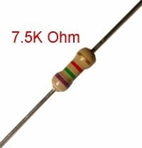 7.5K Ohm resistor 1/4w