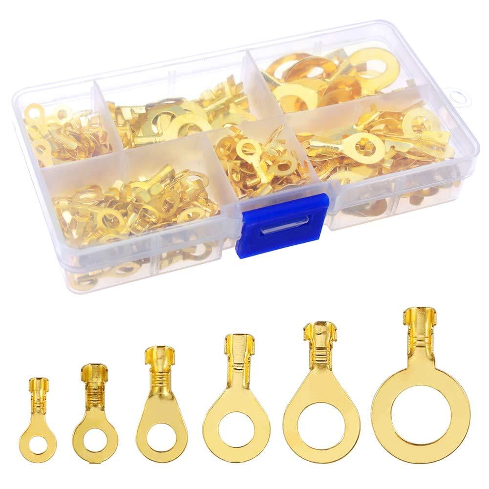 Non-insulated Ring Copper Crimp Terminals Kit, 150pcs