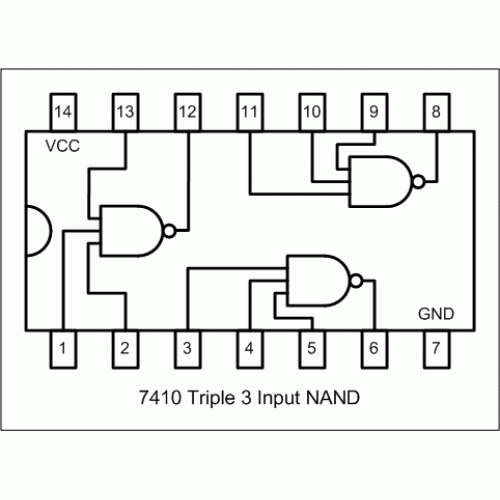 IC 7410, 74LS10, Triple 3-input NAND GATE