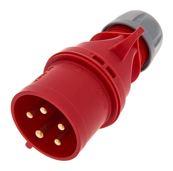 Connector AC Supply 3-phase, Male Plug, 32A, 400VAC, 3P+N+PE