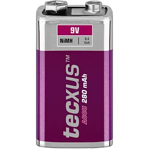 9V, 280 mAh, Rechargeable Battery (TECXUS)
