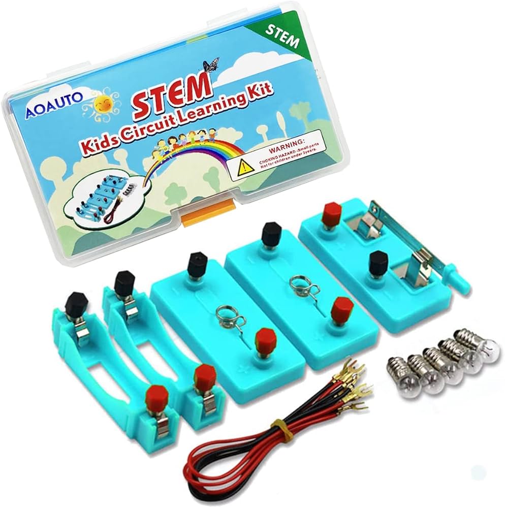 Basic Electricity Learning Kit, Physics Educational Toys For Children, Lamps, Lamp Holder, Wires, Switch