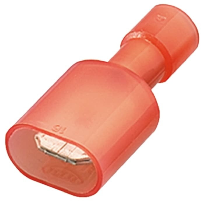 Full Insulated Terminal Connector, Flat, 6.3mm, 0.8mm, Male