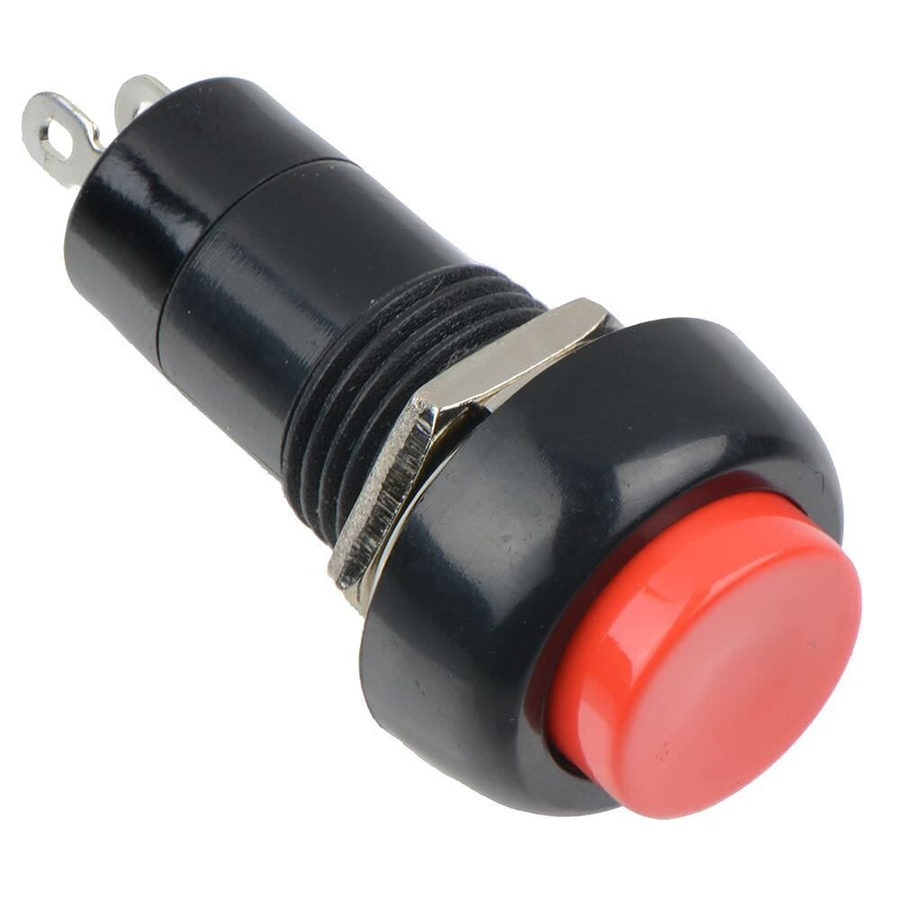 Push Button OFF-ON, Round, Red, Not Switch