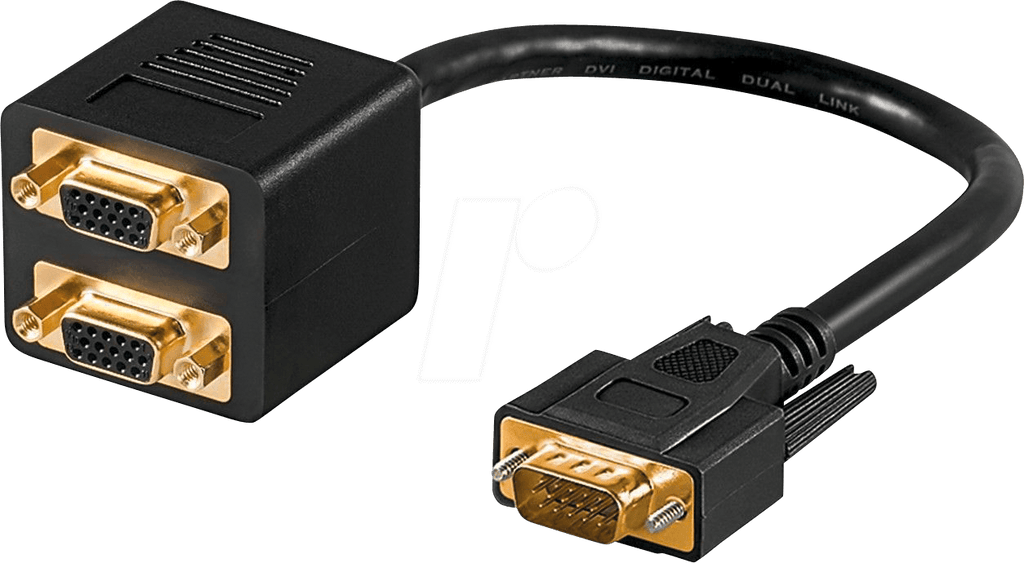 VGA Cable, D-Sub 15pin HD plug, D-Sub 15pin HD socket x2, 0.1m