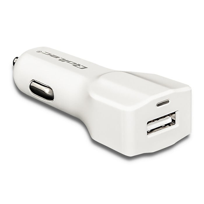Car charger 12-24V, 12W, 5V, 2.4A, White