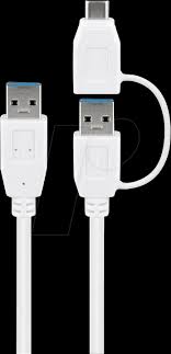 Cable USB A plug x2, USB C plug, 0.5 meter