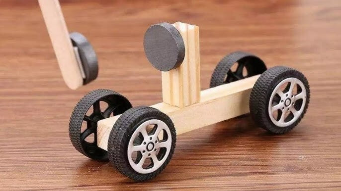 DIY Circuit Kit, Physical Experiments Learning Toys, Car Moving with Magnetic Power