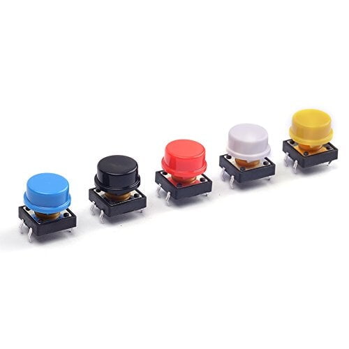 Push Button Switch with Cap, Momentary, Micro Switch Button,12x12x7.3mm