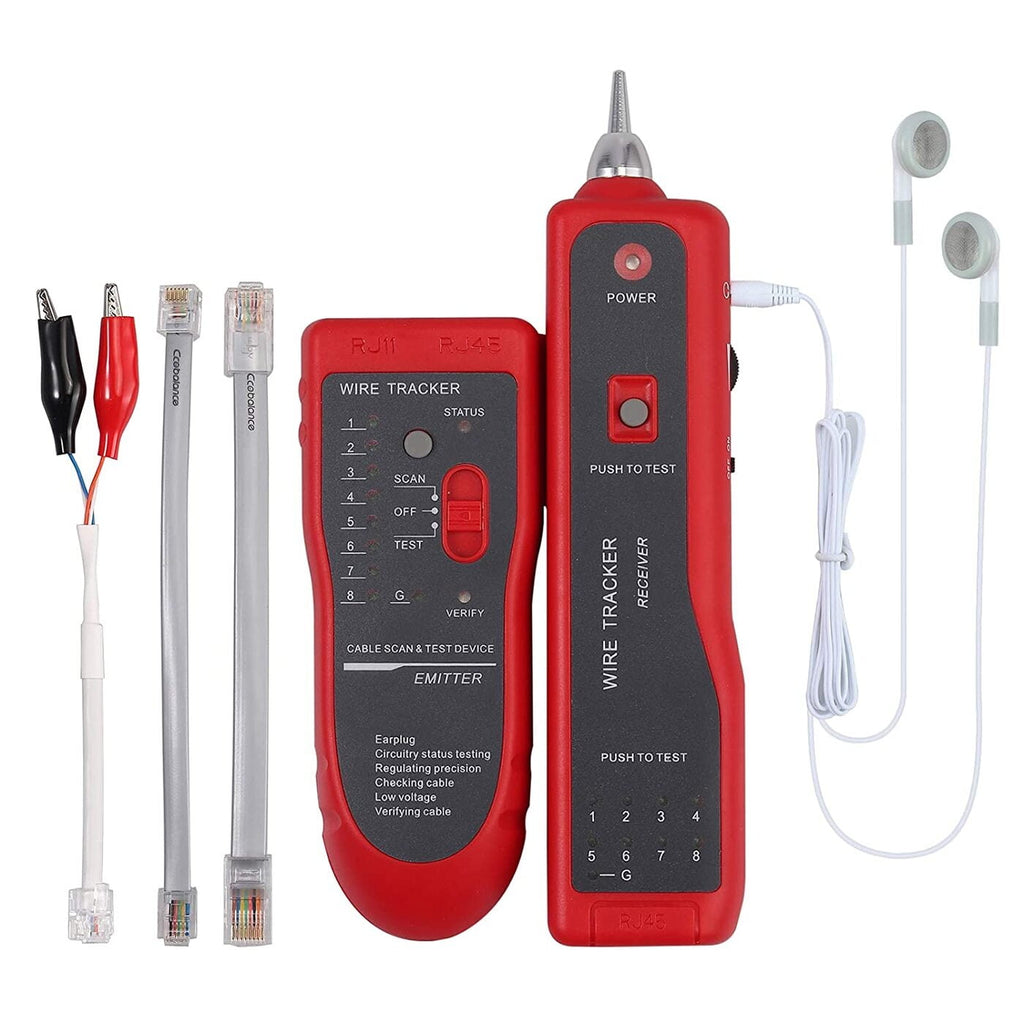 Wire Tracker,RJ11 RJ45 Line Finder Cable Tester for Network LAN Ethernet, Red Color