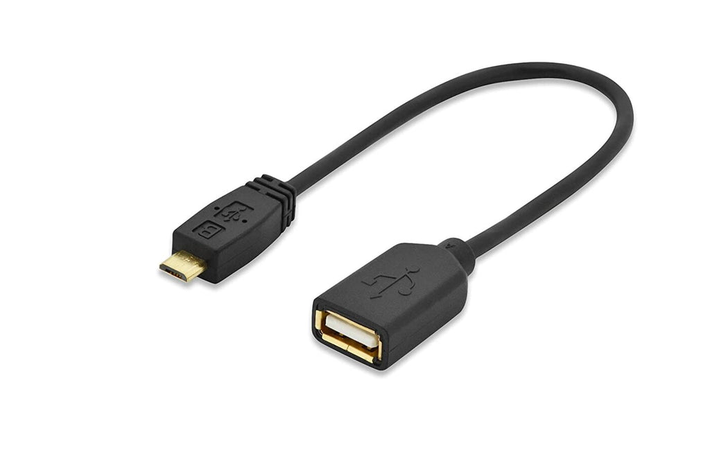 OTG Cable USB 2.0, USB A Socket, USB B Micro Plug, 0.2m, gold-plated