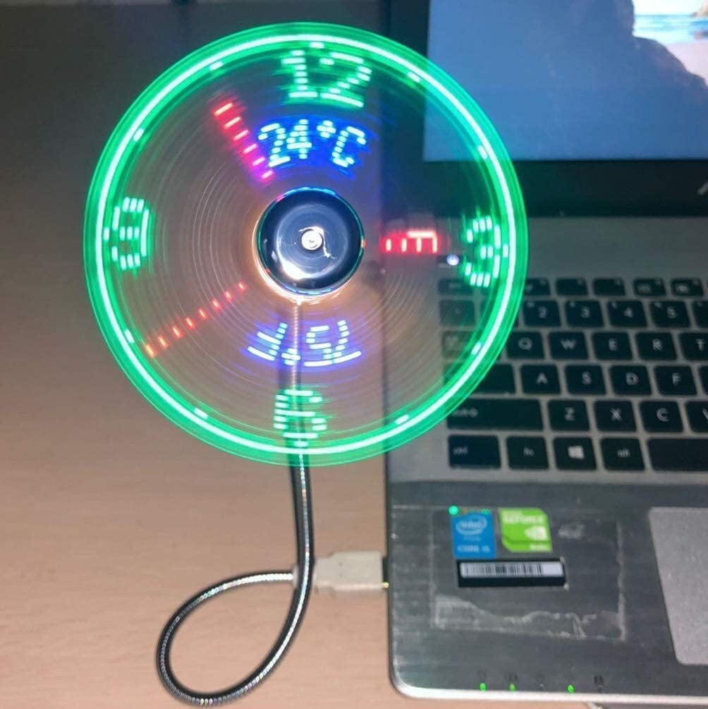 Mini USB Fan, Portable USB Clock Fan