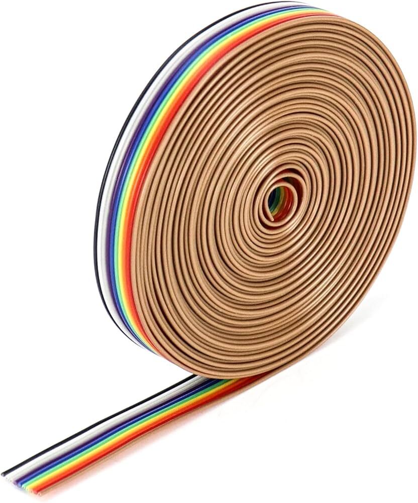 Rainbow Ribbon Cable, 10pin, 1.27mm (price per meter)