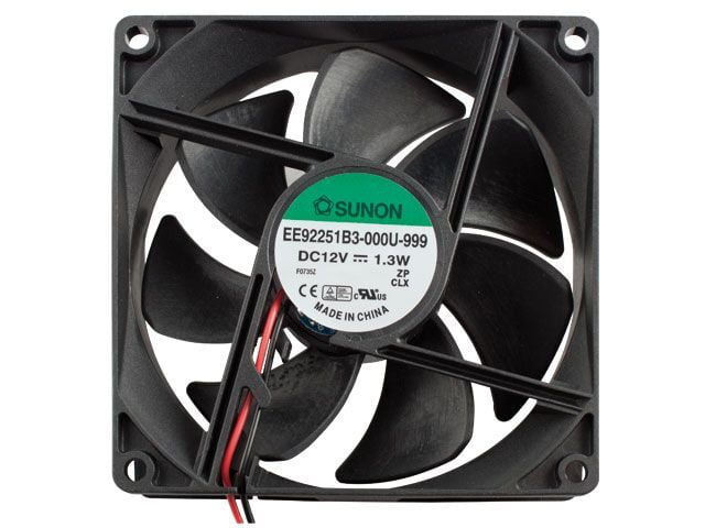 Cooling Fan 12VDC, 0.091A, 1.3W (92x92x25mm) Ball Bearing