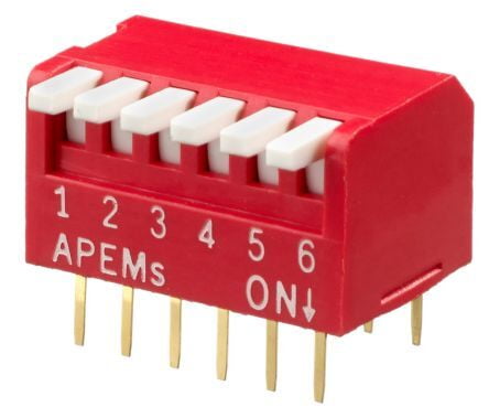 DIP SWITCH 6P SIDE ACTUATED PIANO