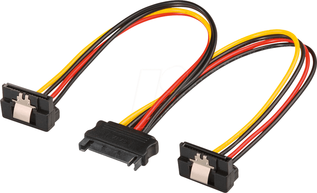 SATA Cable, SATA Male x2 Angled, SATA Female, 0.2m