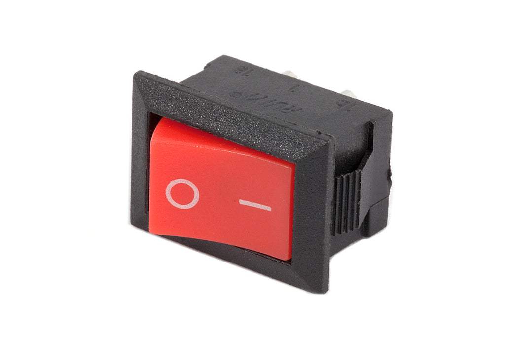 ROCKER SWITCH Red, ON/OFF, 6A, 250VAC
