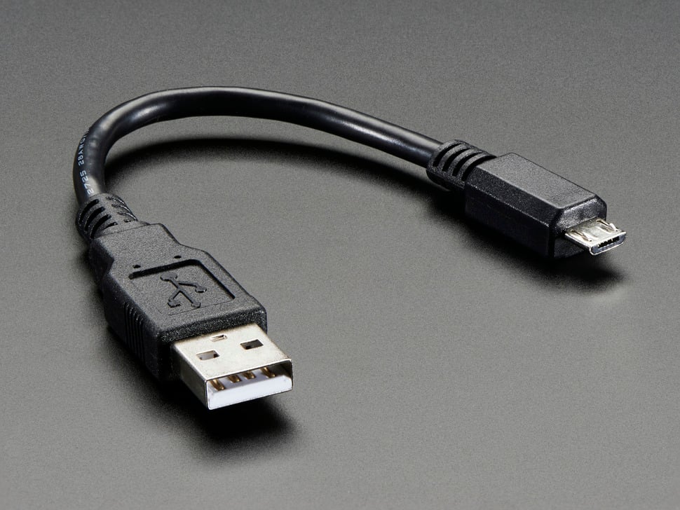 USB Cable, 0.165m, USB Type A to Micro USB Type B