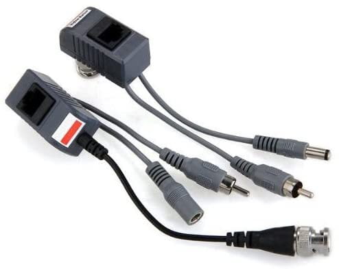2 coaxial CCTV Video Audio Power Balun BNC RJ45