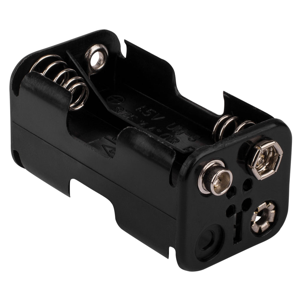 4xAA, AA Battery Holder With Wires, 4 Batteries, Block Shape
