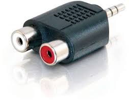 3.55mm Stereo Male to 2x RCA Female Adapter
