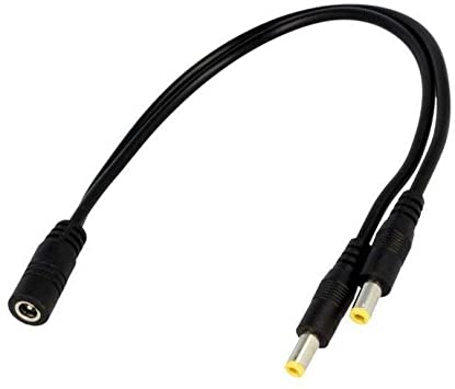 DC Power Connector Cable with one Socket and two Plugs