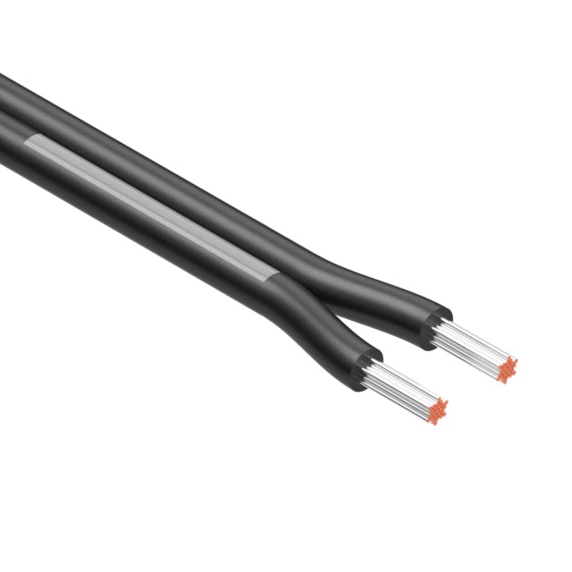 Multi Conductor Cable, 2 Conductors Wires, 16AWG, 5.1mm, 300V, Black, (per 1 meter)