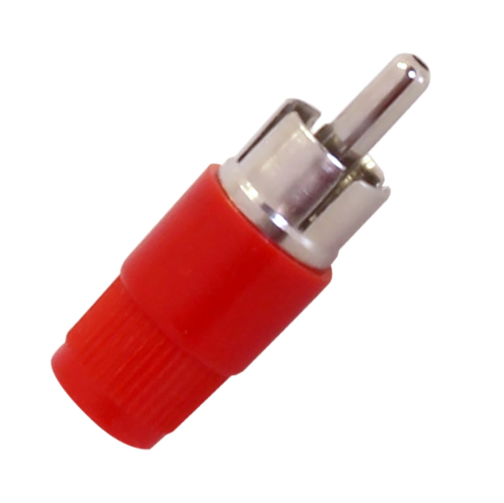 Plug RCA Male, Red, Nickel Plated