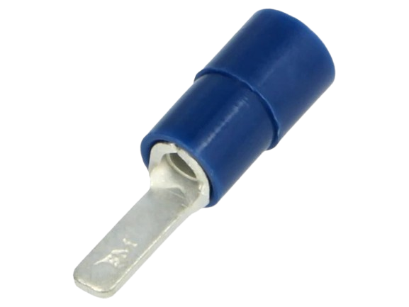 Insulated Terminal Connector, Flat, Length 9mm, Blue