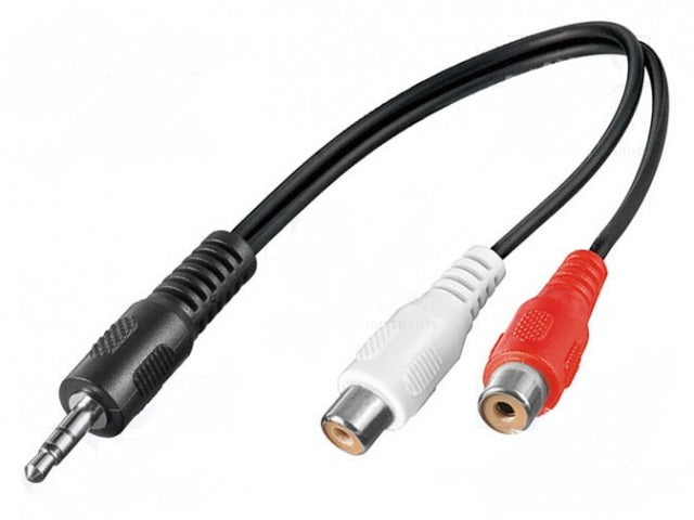 3.5mm Audio Cable Adapter, 1x Stereo male to 2x RCA female, 0.2 m