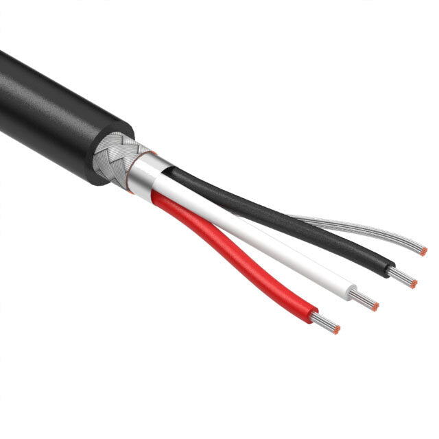 Multi Conductor Cable, 3 Conductors Wires, 28AWG, 4.8mm, 300V, Black, (per 1 meter)