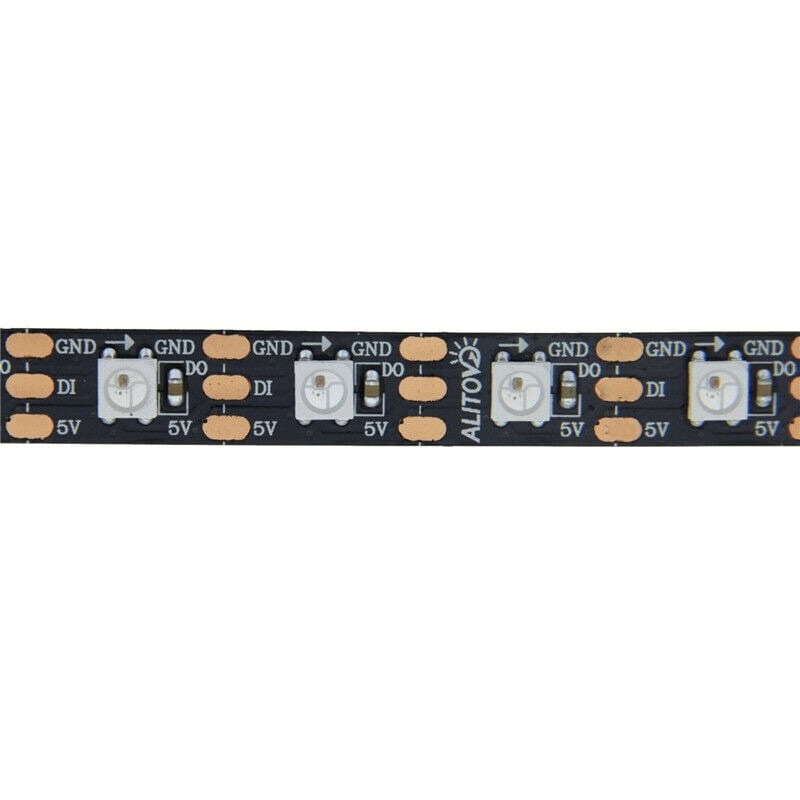 Smart Led Pixel Strip, Black PCB, WS2812B, 5v DC, 60 LEDs, 1 meter, IP30
