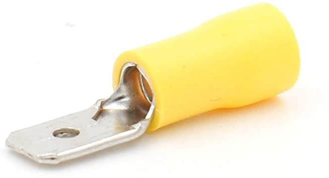 Insulated Terminal Connector, Flat, 6.3mm, 0.8mm, Yellow