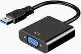 Adapter USB 3.1, VGA D-Sub 15pin, USB C Plug, Black