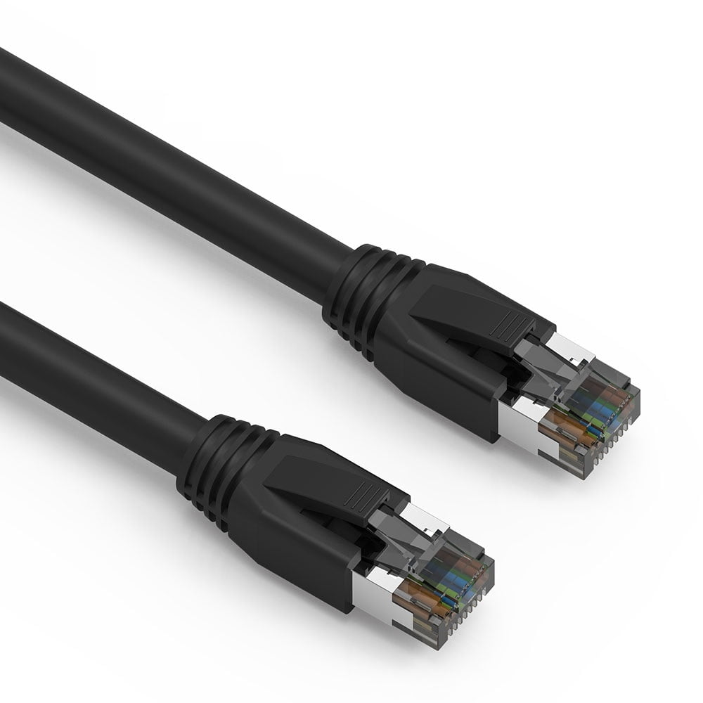 S/FTP Cable, Cat 8.1, Stranded, Black, 3 meters: