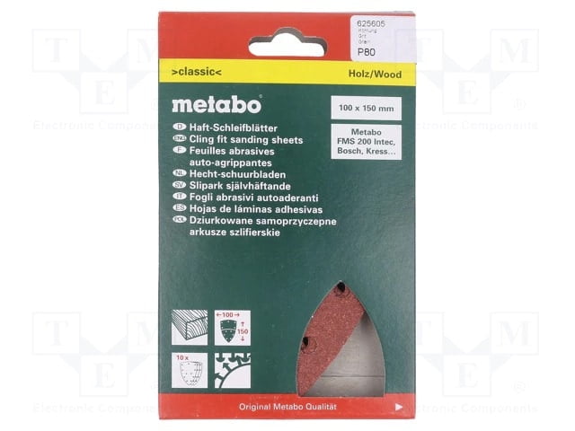 Sand Paper, 125mm, 5pcs, for Dry Running and for Removing Paint, Type2