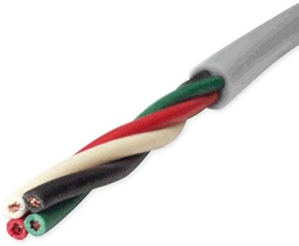 Wire, 4 Cores, 0.75mm2, 300v, Grey, 1 meter